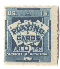 1896-99 2c bl, dl wmk, roul 51/2, 7