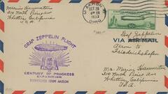 Century of Progress Issue #C18 Dispatched from Akron, to either Sevilla or Freidrichshafen
