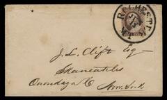 Washington single (Scott #11) on cover from Minnesota Territory, dull red