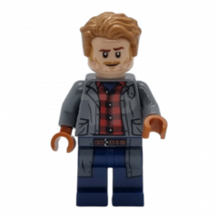 LEGO Owen Grady - Dark Bluish Gray Jacket over Flannel Shirt