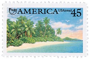 AMERICA Caribbean coastal scene