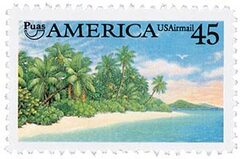 AMERICA Caribbean coastal scene