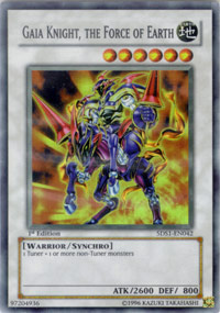 Gaia Knight, the Force of Earth - 5DS1-EN042 - Super Rare - Unlimited Edition Gaia Knight, the Force of Earth - 5DS1-EN042 - Super Rare - Unlimited Edition