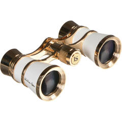 LaScala Optics 3x25 Iolanta Lorgnette Opera Glasses (Burgundy & Silver)