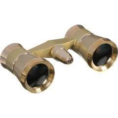 LaScala Optics 3x25 Iolanta Lorgnette Opera Glasses (Titanium & Gold)