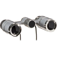 LaScala Optics 3x25 Othello Opera Glasses with Red Flashlight (White & Gold)