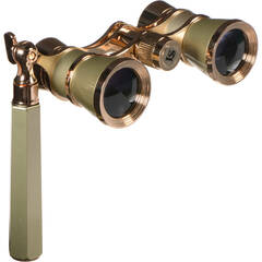LaScala Optics 3x18 Figaro Opera Glasses (White & Silver)