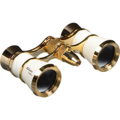 LaScala Optics 3x25 Carmen Opera Glasses with Red LED Flashlight (Platinum / Silver)