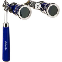 LaScala Optics 3x25 Aida Opera Glasses with Red Flashlight (Burgundy & Gold)