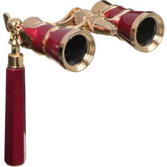 LaScala Optics 3x25 Aida Opera Glasses with Red Flashlight (Titanium & Gold)