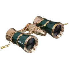 LaScala Optics 3x25 Aida Opera Glasses with Red Flashlight (White & Gold)