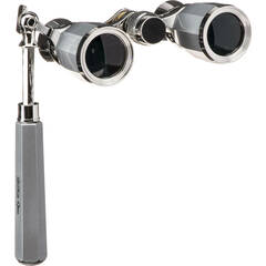 LaScala Optics 3x25 Carmen Opera Glasses with Red LED Flashlight (Black / Gold)