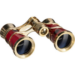 LaScala Optics 3x25 Iolanta Lorgnette Opera Glasses (Black & Silver)