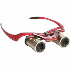 LaScala Optics 3x25 Iolanta Lorgnette Opera Glasses (White & Gold)