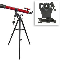 Carson RedPlanet 90mm f/11 Refractor EQ Telescope Digiscoping Kit