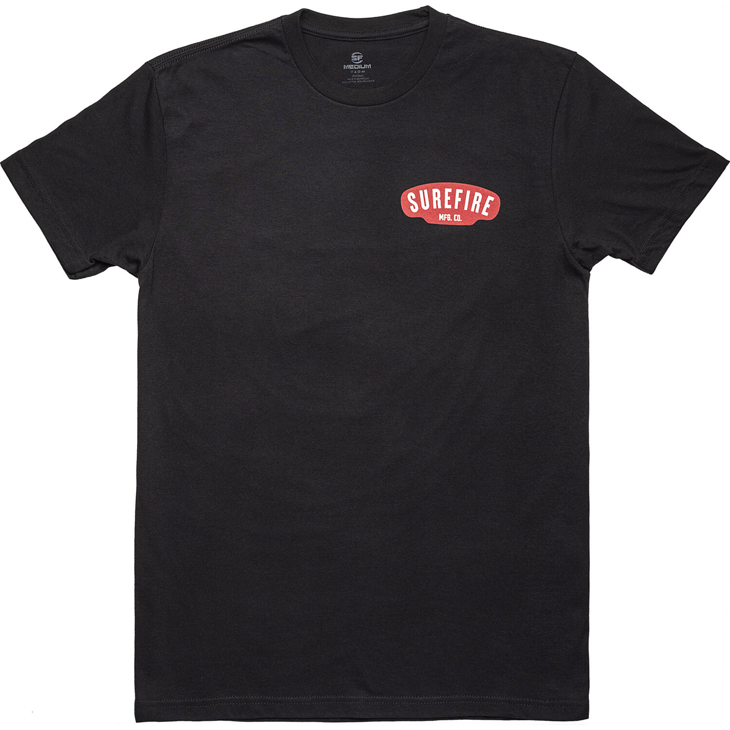 SureFire Womens Button Logo T-Shirt (Small, Black)