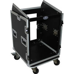 ProX Vertical Rack Mixer with Casters DJ Combo Flight Case (12 RU Vertical, 10 RU Slant Top)