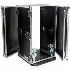 ProX T-10MRLT DJ Combo Flight Case with Shelf and Wheels (10 RU Vertical Rack, 10 RU Top Mixer)