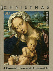 First-Class Forever Stamp - Imperforate Virgin and Child