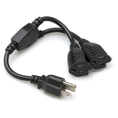 Maximm Cable Original Style 360° Rotating Flat Plug Extension Cord (2', Black)
