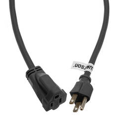 Maximm Cable Flat Plug Extension Cord with Hook System (1', White)