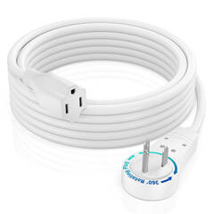 Maximm Cable 360° Rotating Flat Extension Cord (6', Black)