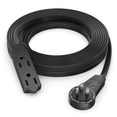 Maximm Cable 360° Rotating Flat Extension Cord (3', White)