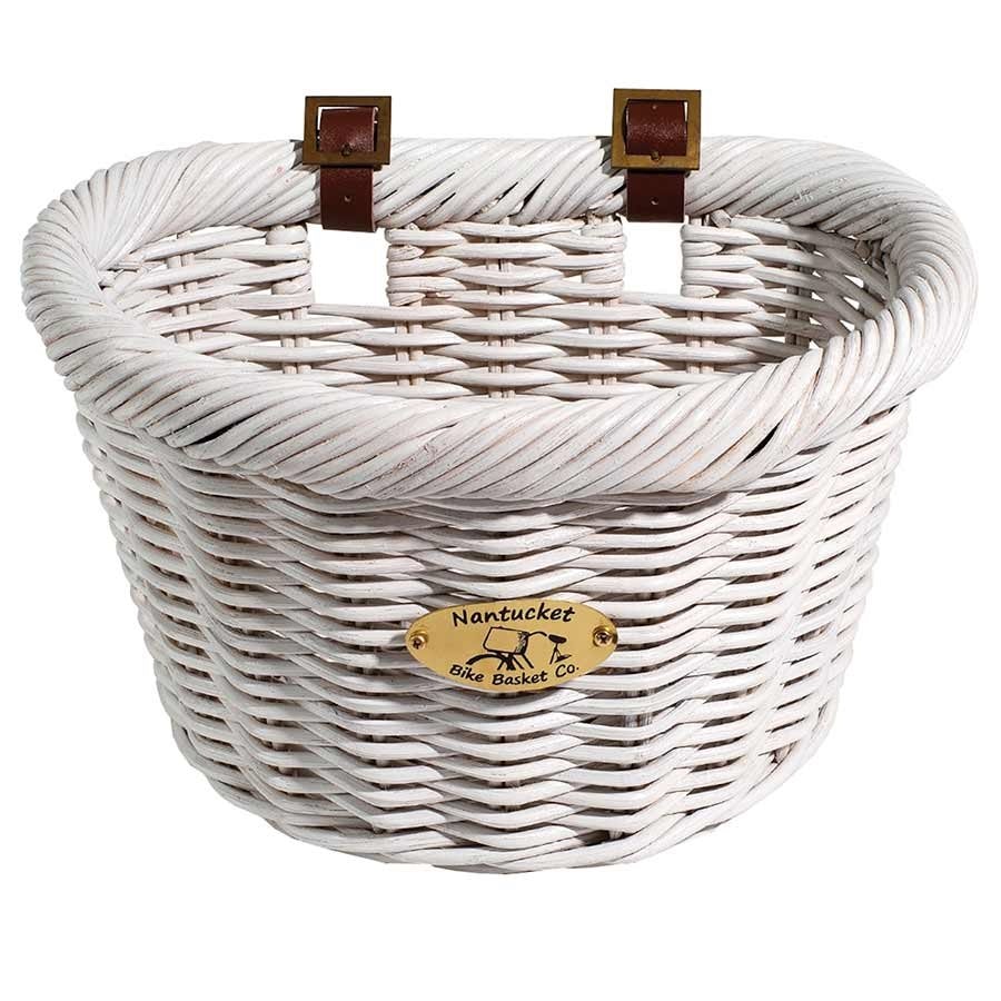Nantucket, Cruiser D-Shaped, Basket, White 14.5x10.5x9.5