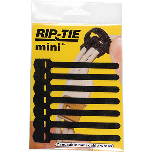 Rip-Tie 3.5 Mini Cable Wraps (Black, 7-Pack)