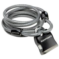 Kryptonite, KryptoFlex 818 & Padlock, Cable lock, Key, 8mm, 185cm, 6', Black