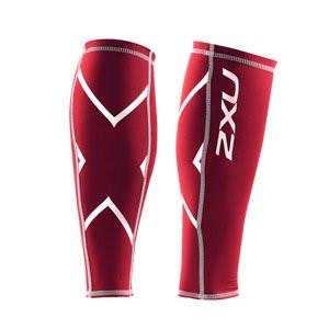 2XU Mens Non-Stirrup Compression Calf Guard, Red/Red, X-Small