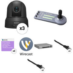 Sony Wirecast House-of-Worship Streaming Kit with Three Sony PTZ Cameras (Mac, Black)