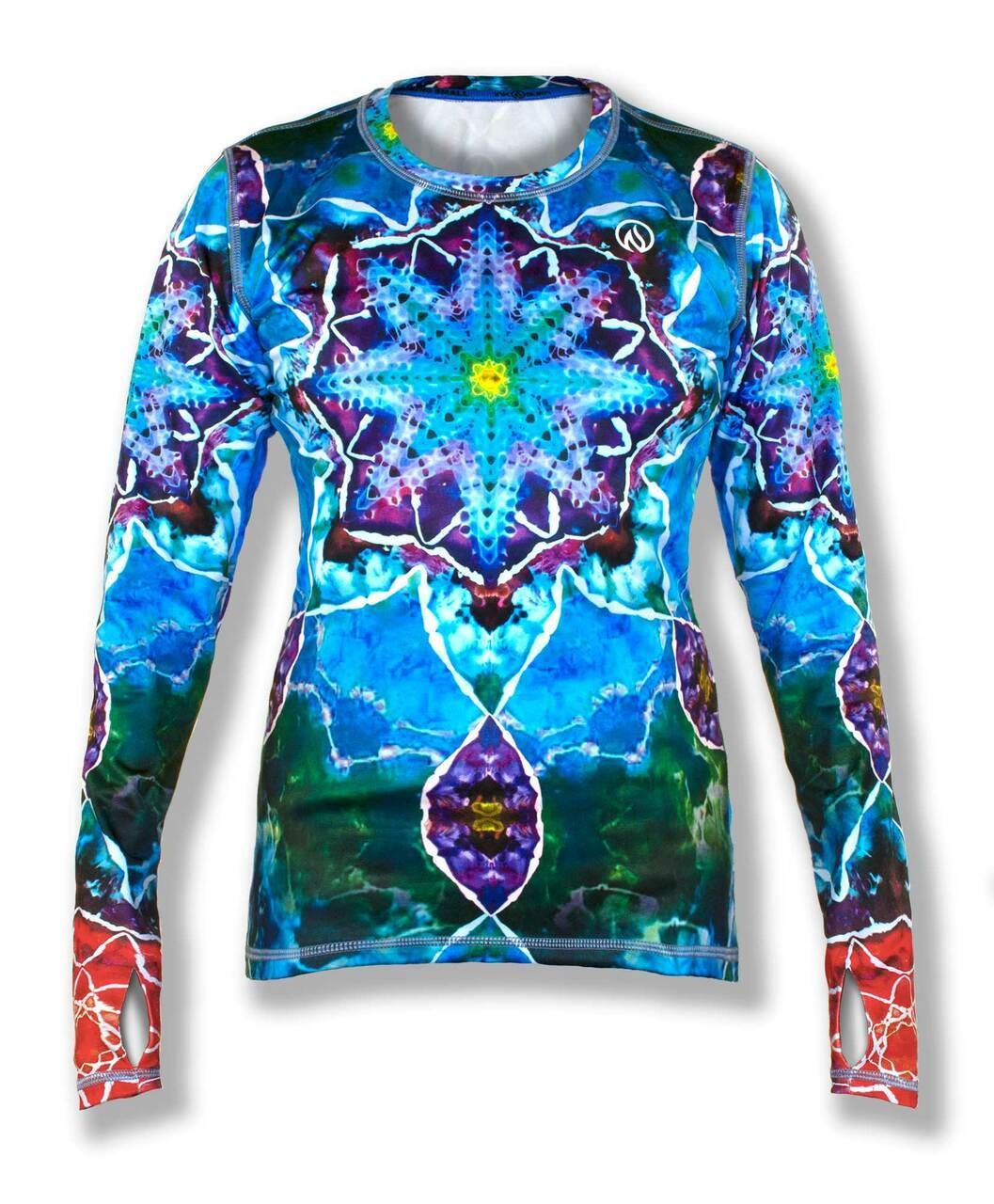 INKnBURN Womens Tie Dye Mandala Pullover with Thumbholes