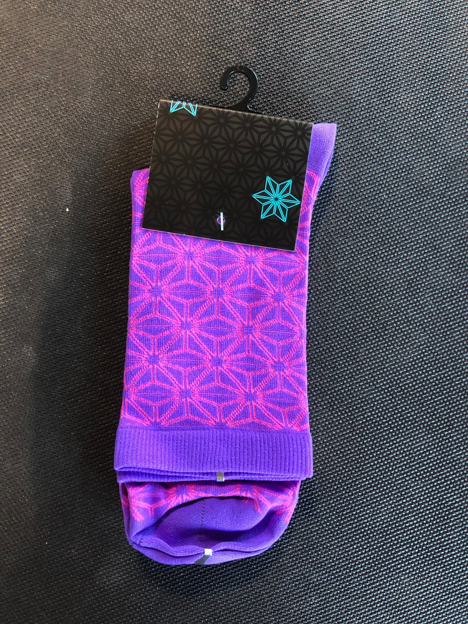 Supacaz SupaSox Asanoha Socks Neon Purple/Neon Pink