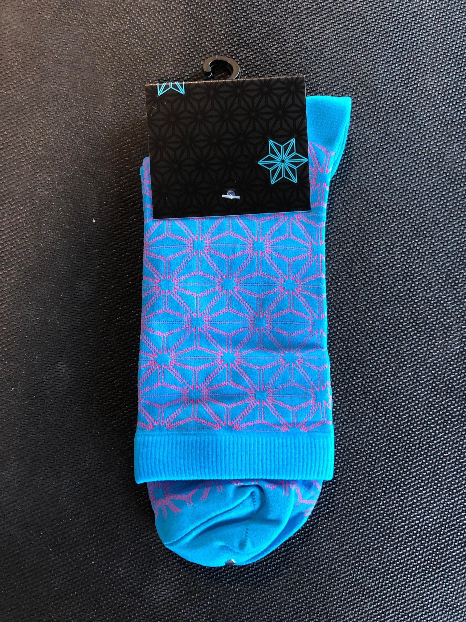 Supacaz SupaSox Asanoha Socks Neon Blue/Neon Pink