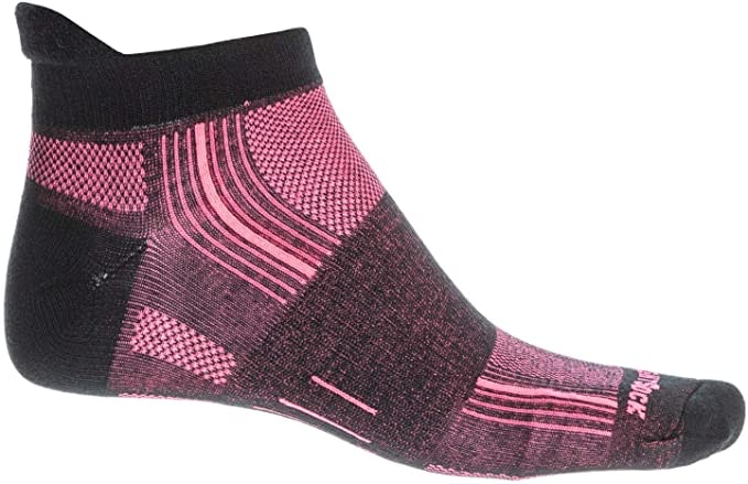 Wrightsock Mens Stride Tab Single Pack (Black/Pink, Small)