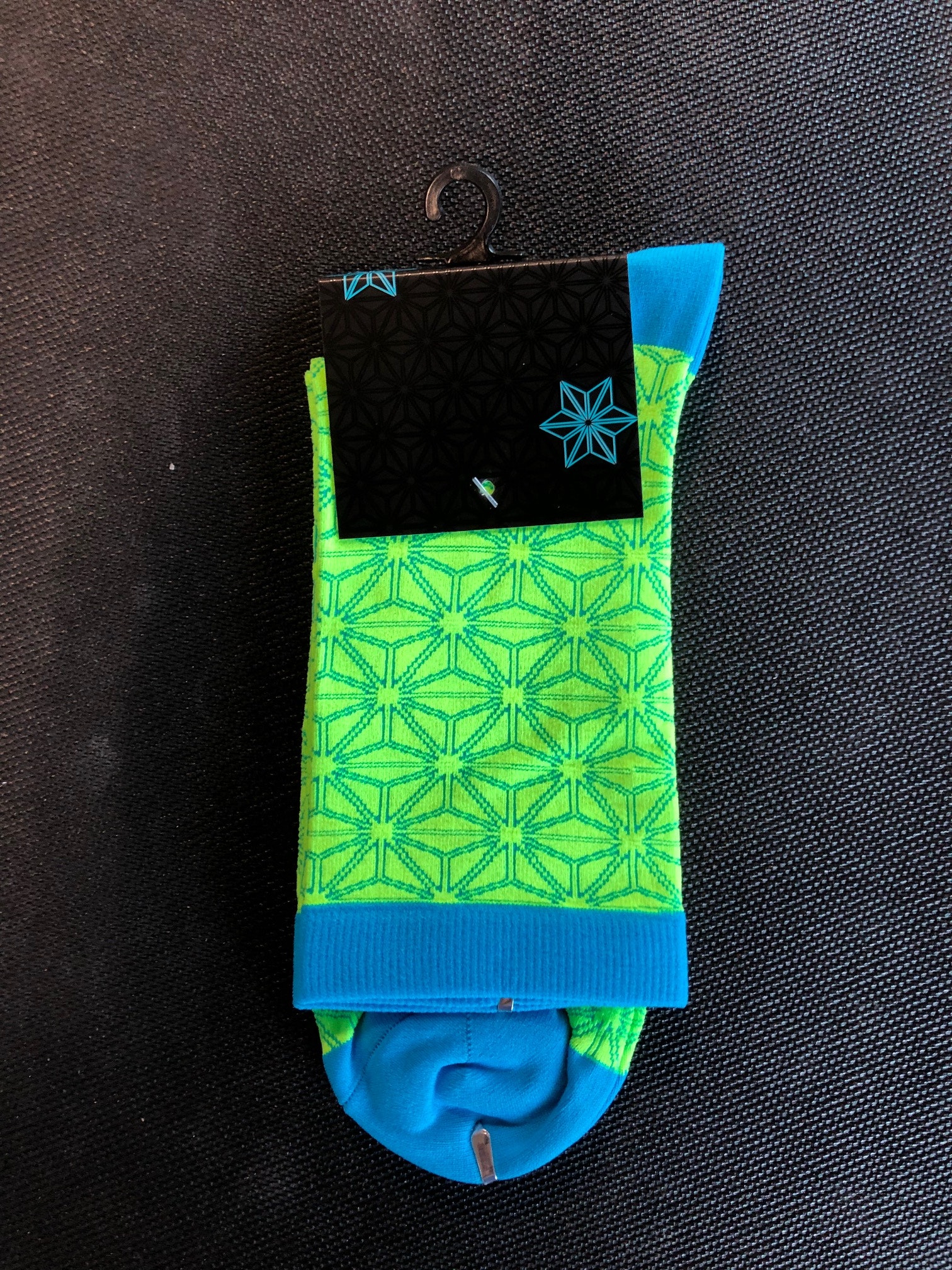 Supacaz SupaSox Asanoha Socks Neon Yellow/Neon Blue