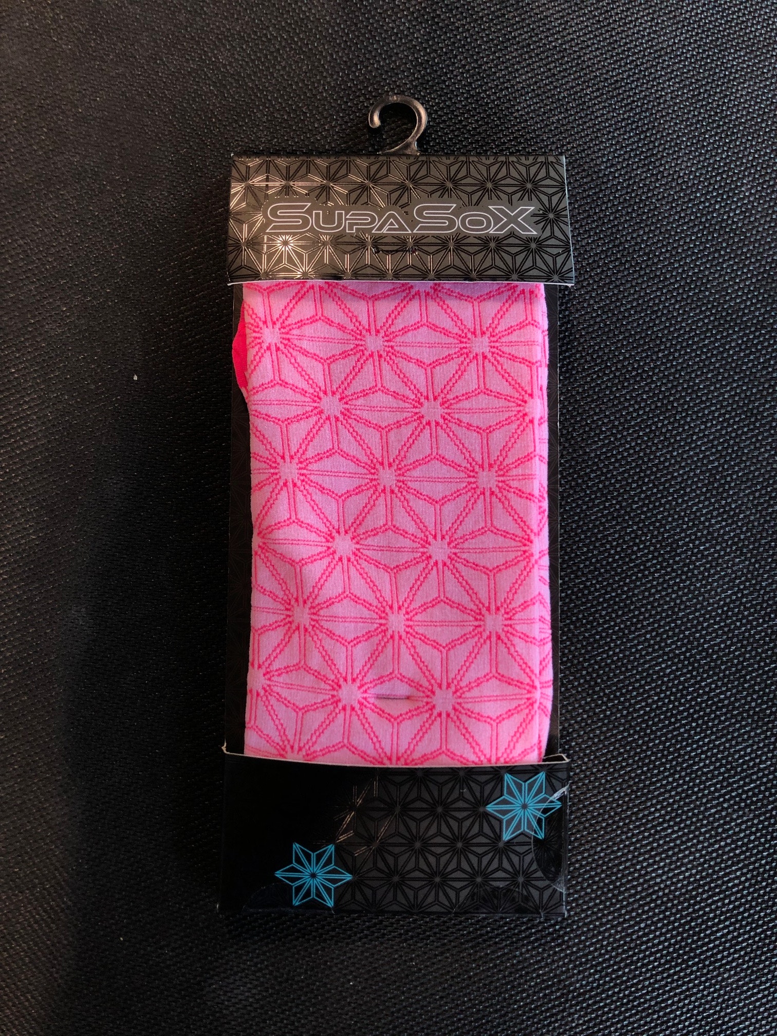 Supacaz SupaSox Asanoha Socks White/Neon Pink