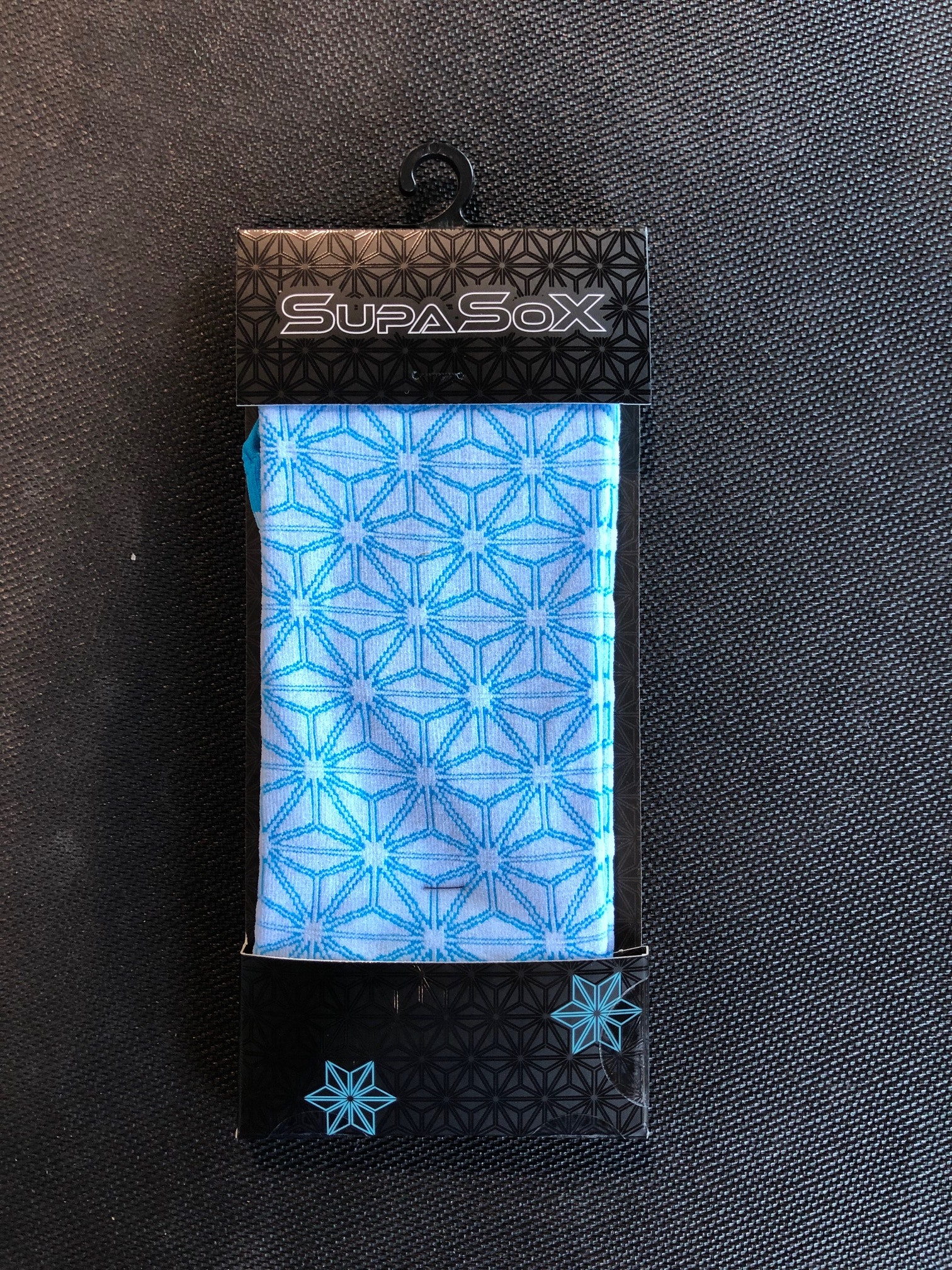 Supacaz SupaSox Asanoha Socks White/Neon Blue