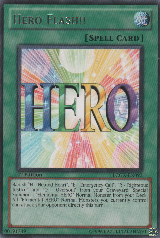 Hero Flash!! - LCGX-EN092 - Rare - 1st Edition