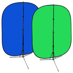 Studio Essentials Pop-Up Reversible Background Kit (5 x 6.5', Chroma Green/Blue)