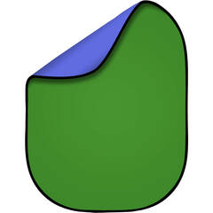 Studio Essentials Pop-Up Reversible Background (5 x 6.5', Chroma Green/Blue)