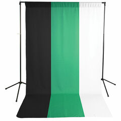 Phottix 4-in-1 Q-Drop Collapsible 5' x 13' Backdrop Kit (Green/Blue & Black/White)