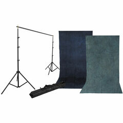Impact Background Kit with 10 x 24' with Gray Mist Crushed Muslin Backdrop