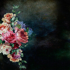 Click Props Backdrops Graphite Floral Backdrop (8.92 x 8.92')