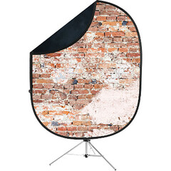 Savage Dark/Light Gray Collapsible 6 x 7' Backdrop with 8' Stand