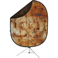 Savage Black/White Collapsible 6 x 7' Backdrop with 8' Stand