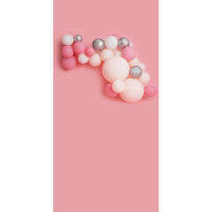 Click Props Backdrops Light Blue Balloons Blue, White, Gray Double Backdrop (5 x 9.84')