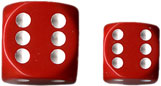 Red/White Opaque d6 w/spots 12mm - DQ1204