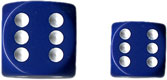 Blue/White Opaque d6 w/spots 12mm - DQ1206